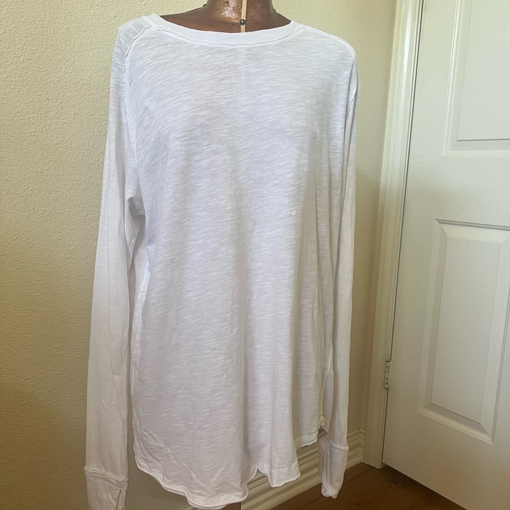We The Free White Crewneck Long Sleeve Top